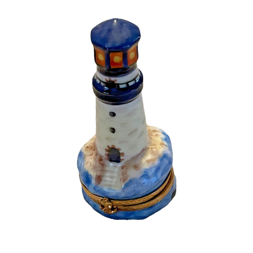 Limoges LIGHTHOUSE TRINKET BOX Peint Main Hand Painted Pierre Arquie